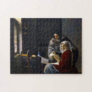 Johannes Vermeer - Flickan avbröts på sin musik Pussel