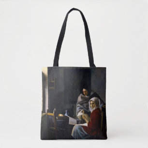 Johannes Vermeer - Flickan avbröts på sin musik Tygkasse
