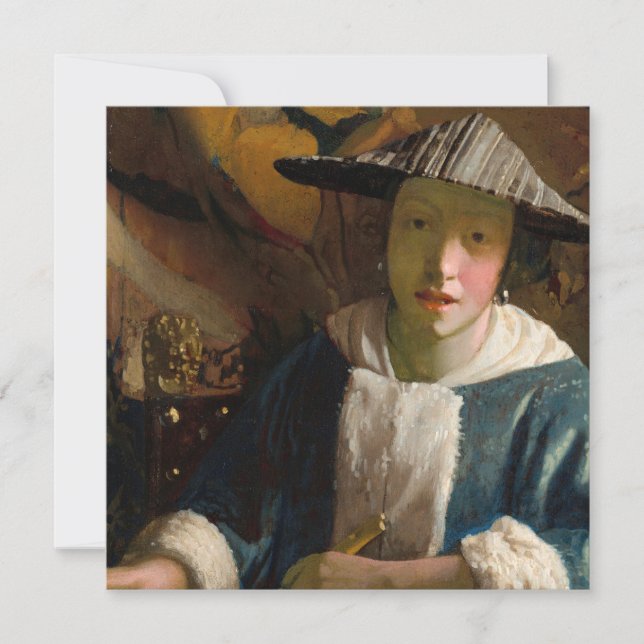 Johannes Vermeer - Flickan med en Flute Inbjudningar (Framsida)