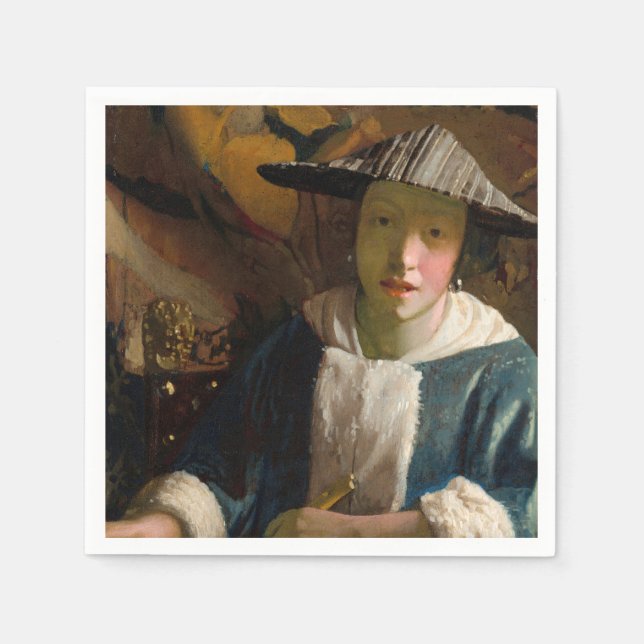 Johannes Vermeer - Flickan med en Flute Pappersservett (Framsidan)
