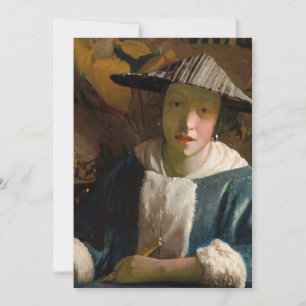 Johannes Vermeer - Flickan med en Flute Tack Kort