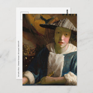Johannes Vermeer - Flickan med en Flute Vykort