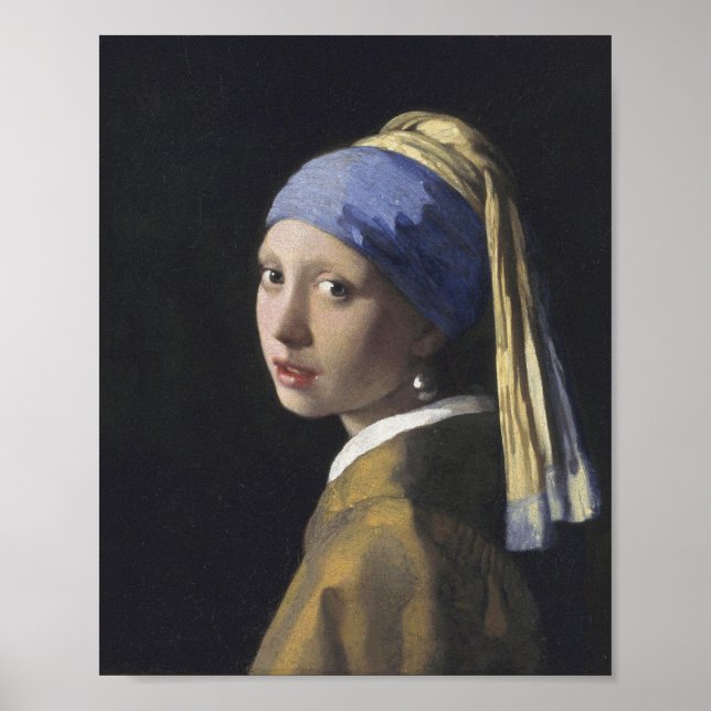 Johannes Vermeer - Flickan med en öronberättelse Poster (Framsidan)