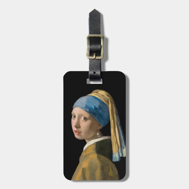 Johannes Vermeer - Flickan med en Pearl Earring Bagagebricka (Vertikal Framsida)