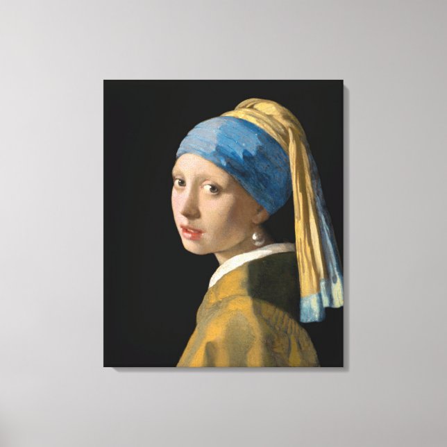 Johannes Vermeer - Flickan med en Pearl Earring Canvastryck (Framsida)