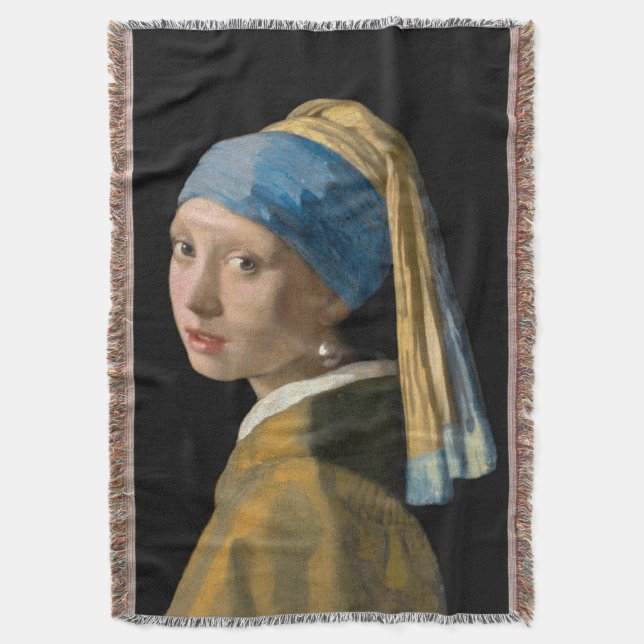 Johannes Vermeer - Flickan med en Pearl Earring Filt (Framsidan Vertikal)