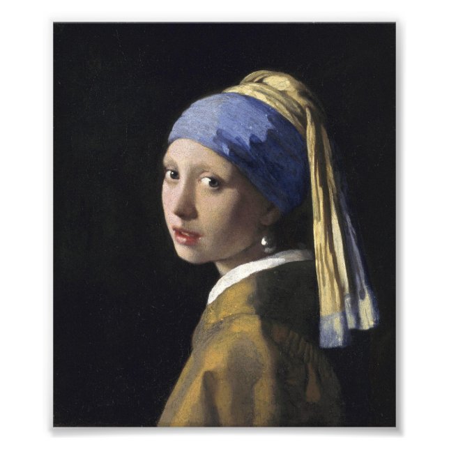 Johannes Vermeer - Flickan med en Pearl Earring Fototryck (Framsidan)