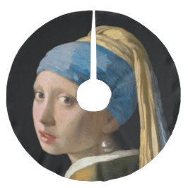 Johannes Vermeer - Flickan med en Pearl Earring Julgransmatta Borstad Polyester