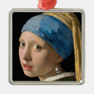 Johannes Vermeer - Flickan med en Pearl Earring Julgransprydnad Metall