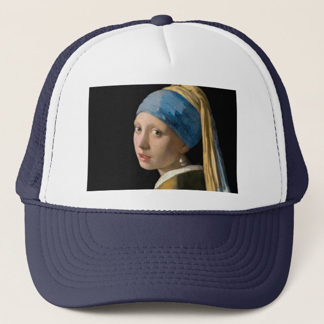 Johannes Vermeer - Flickan med en Pearl Earring Keps (Framsida)