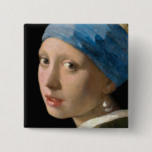Johannes Vermeer - Flickan med en Pearl Earring Knapp