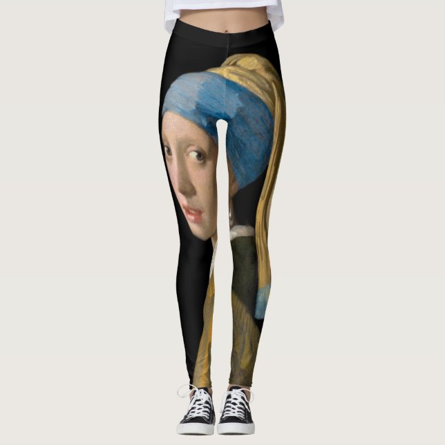 Johannes Vermeer - Flickan med en Pearl Earring Leggings (Framsida)