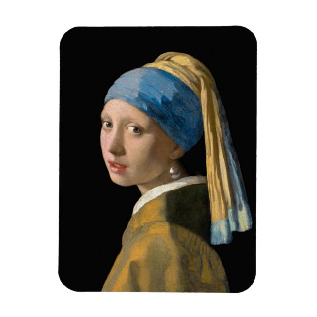 Johannes Vermeer - Flickan med en Pearl Earring Magnet (Vertikal)