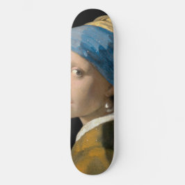 Johannes Vermeer - Flickan med en Pearl Earring Mini Skateboard Bräda 18,5 Cm