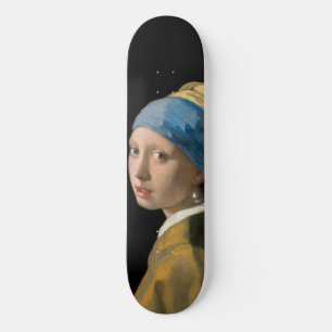 Johannes Vermeer - Flickan med en Pearl Earring Mini Skateboard Bräda 18,5 Cm