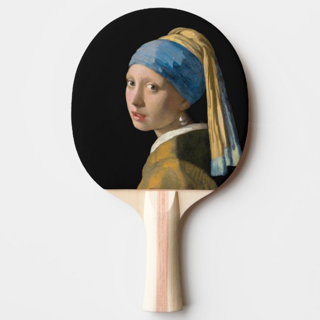 Johannes Vermeer - Flickan med en Pearl Earring Pingisracket (Framsidan)