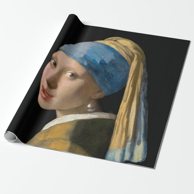 Johannes Vermeer - Flickan med en Pearl Earring Presentpapper (Utrullad)