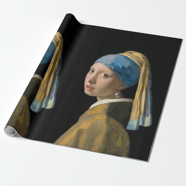 Johannes Vermeer - Flickan med en Pearl Earring Presentpapper (Utrullad)