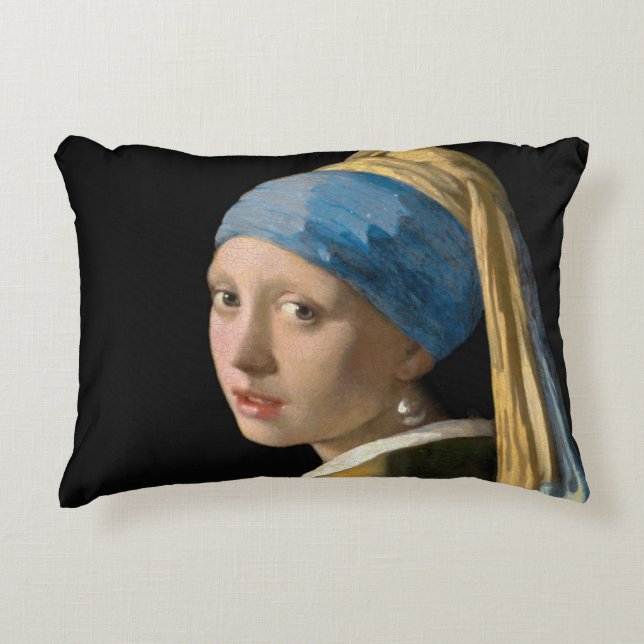 Johannes Vermeer - Flickan med en Pearl Earring Prydnadskudde (Framsidan)