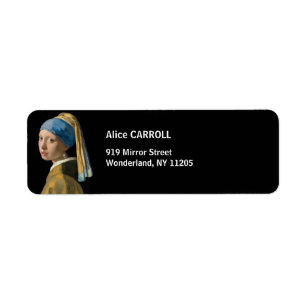 Johannes Vermeer - Flickan med en Pearl Earring Returadress Etikett