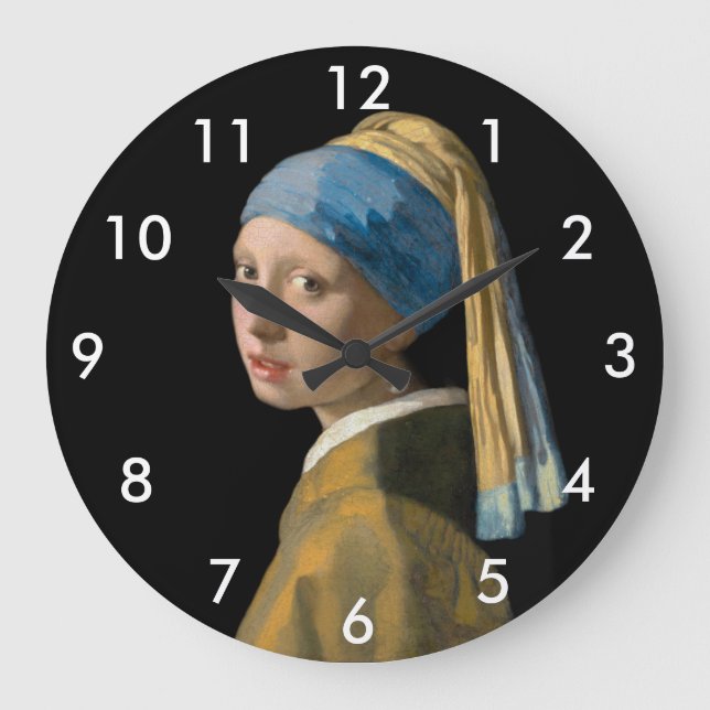 Johannes Vermeer - Flickan med en Pearl Earring Stor Klocka (Framsida)