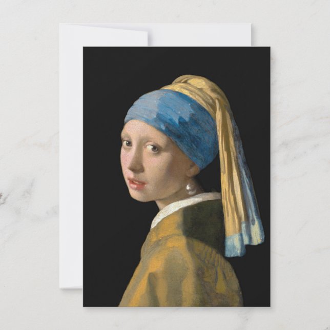 Johannes Vermeer - Flickan med en Pearl Earring Tack Kort (Framsida)