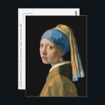 Johannes Vermeer - Flickan med en Pearl Earring Vykort<br><div class="desc">Flickor med Pearl Earring / Girl in a Turban / Head of Girl in a Turban / The Young Girl with Turban / Head of a Young Girl - Johannes Vermeer,  1665</div>