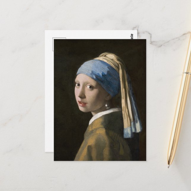 Johannes Vermeer, Flickan med pärlörat Vykort (Fram/Back In Situ)