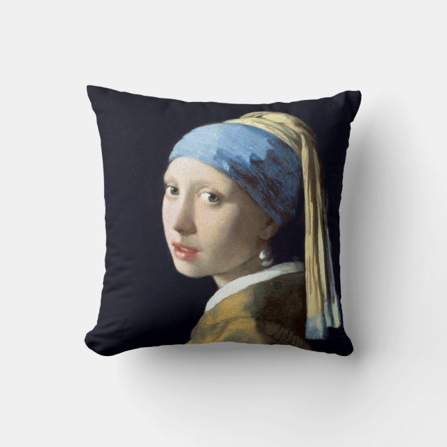 Johannes Vermeer Flickan med pärlörhänget Kudde (Framsida)