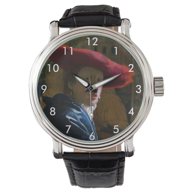 Johannes Vermeer - Flickan med Red Hat Armbandsur (Framsida)
