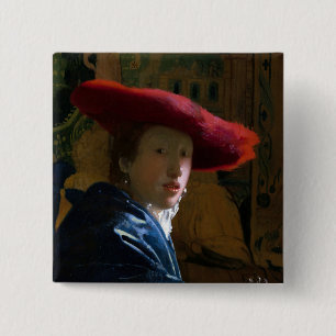 Johannes Vermeer - Flickan med Red Hat Knapp
