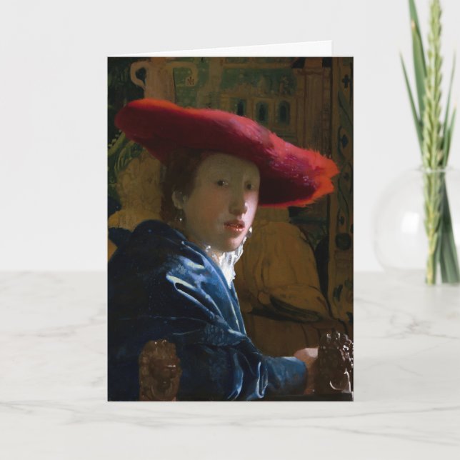 Johannes Vermeer - Flickan med Red Hat Kort (Framsida)