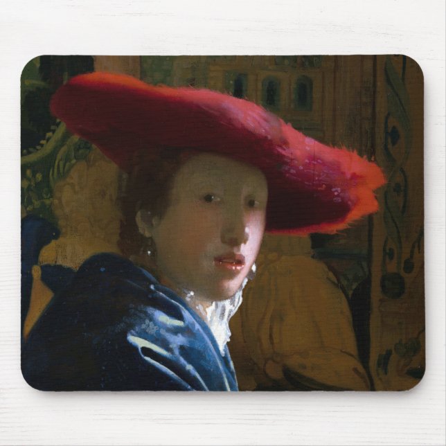 Johannes Vermeer - Flickan med Red Hat Musmatta (Framsidan)