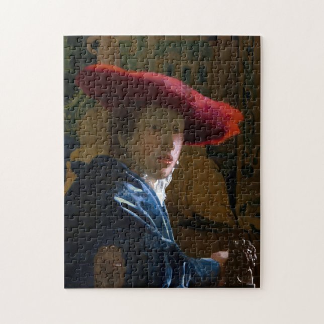 Johannes Vermeer - Flickan med Red Hat Pussel (Vertikal)