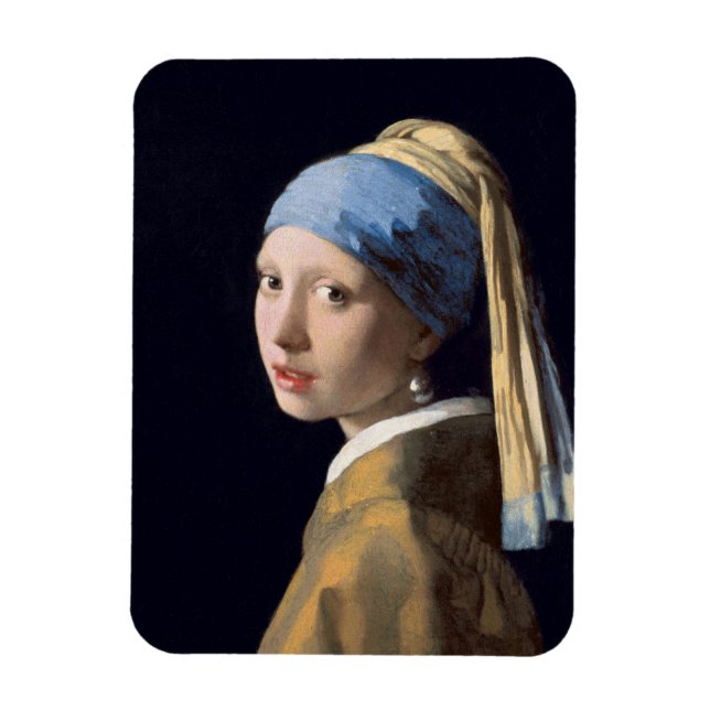 JOHANNES VERMEER - Flickor med pärlårring 1665 Magnet (Vertikal)