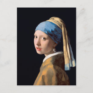 JOHANNES VERMEER - Flickor med pärlårring 1665 Vykort