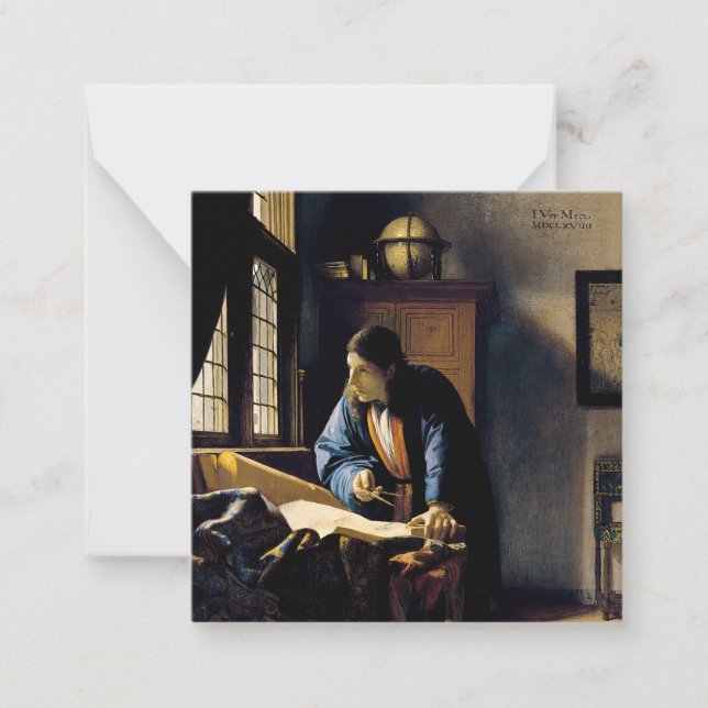 Johannes Vermeer - Geografen Anteckningskort (Framsida)