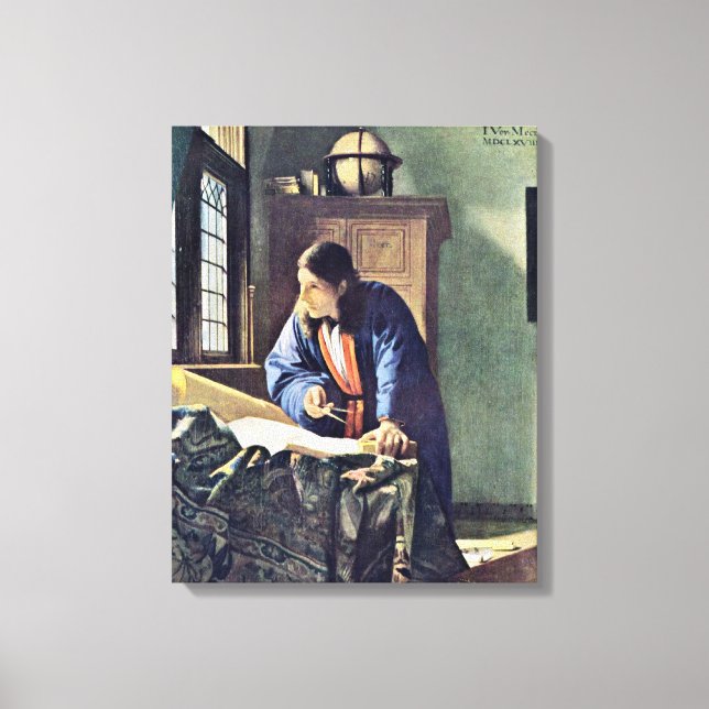 Johannes Vermeer - Geografen Canvastryck (Framsida)