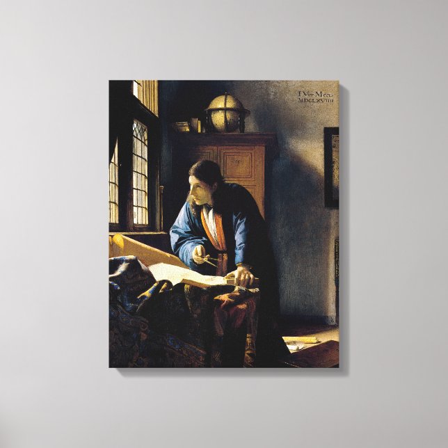 Johannes Vermeer - Geografen Canvastryck (Framsida)