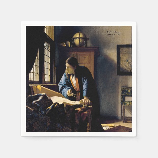 Johannes Vermeer - Geografen Pappersservett (Framsidan)
