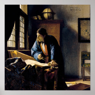 Johannes Vermeer - Geografen Poster