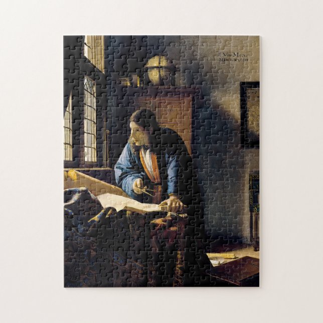 Johannes Vermeer - Geografen Pussel (Vertikal)