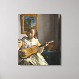Johannes Vermeer - Gitarrspelare Canvastryck