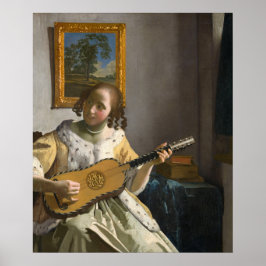 Johannes Vermeer - Gitarrspelare Poster