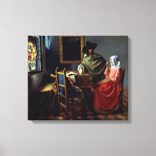 Johannes Vermeer - Glaset Vin Canvastryck