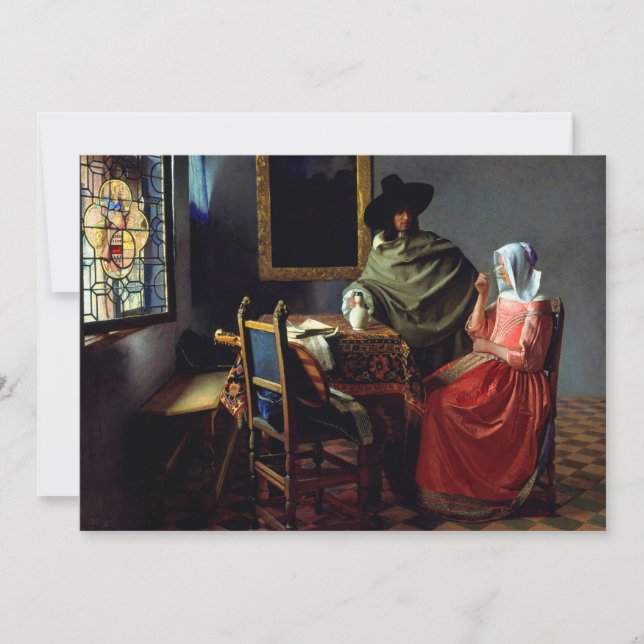 Johannes Vermeer - Glaset Vin Inbjudningar (Framsida)