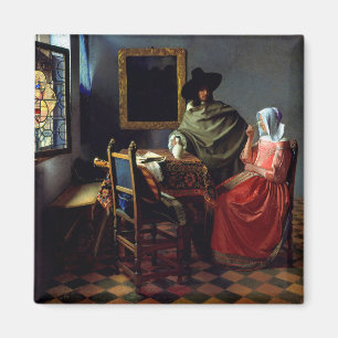 Johannes Vermeer - Glaset Vin Magnet
