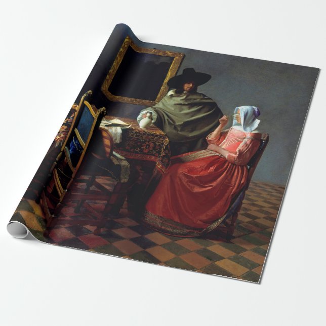 Johannes Vermeer - Glaset Vin Presentpapper (Utrullad)