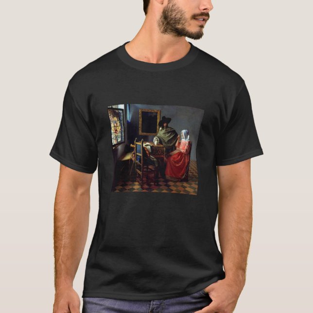 Johannes Vermeer - Glaset Vin T Shirt (Framsida)