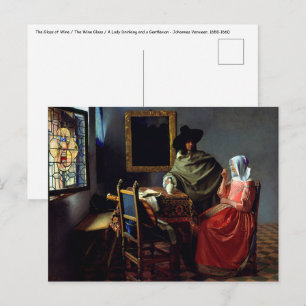 Johannes Vermeer - Glaset vin Vykort